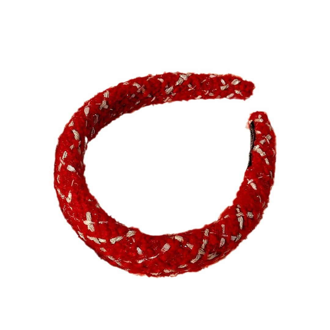 Wholesale Red Facial Wash and Hair Compression with Wide Edge Fabric Headband